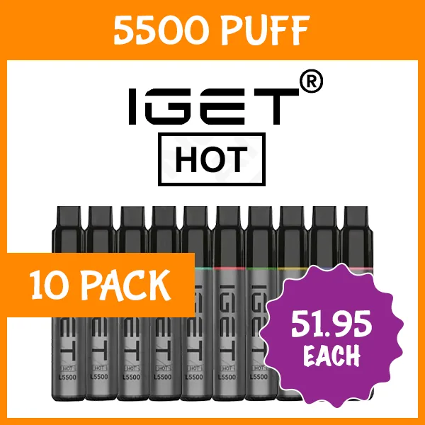 10 Pack - IGET Hot - 5500 Puffs