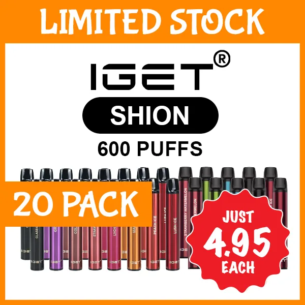 20 Pack - IGET Shion - 600 Puffs