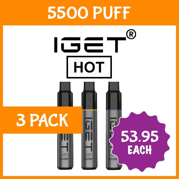 3 Pack - IGET Hot - 5500 Puffs
