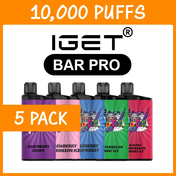 5 Pack - IGET Bar Pro - 10000 Puffs