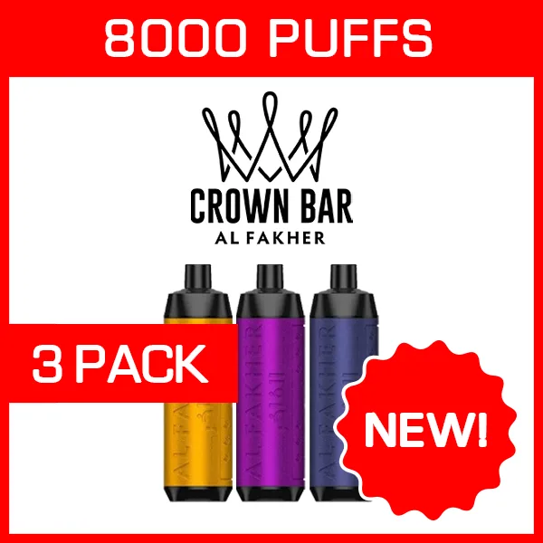 Alfakher Crown Bar - 8000 Puffs - 3 Pack