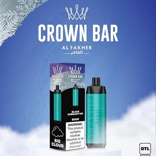 Alfakher Crown Bar Blackcurrant Ice - 8000 Puffs