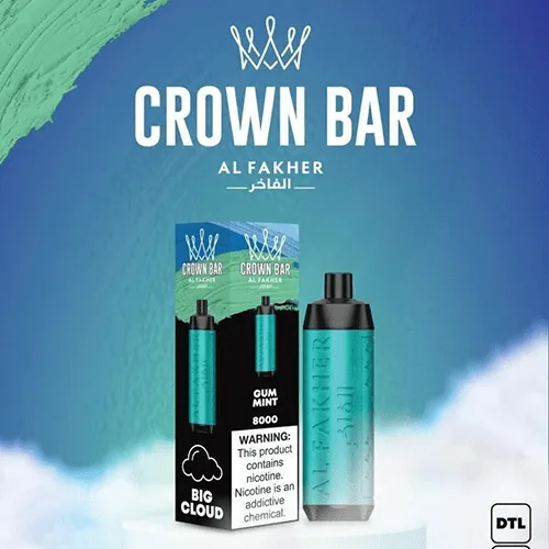 Alfakher Crown Bar Gum Mint - 8000 Puffs