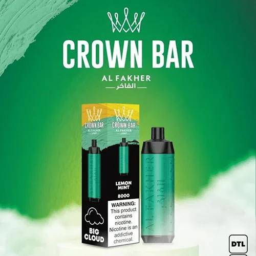 Alfakher Crown Bar Lemon Mint - 8000 Puffs