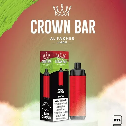Alfakher Crown Bar Two Apple - 8000 Puffs