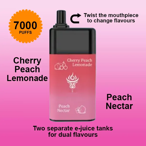 Cherry Peach Lemonade + Peach Nectar - Mooodan Dual Flavour - 7000 Puffs