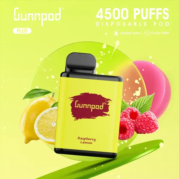 Gunnpod Plus Raspberry Lemon - 4500 Puffs