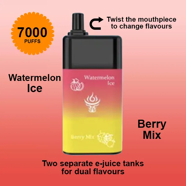 Watermelon Ice + Berry Mix - Mooodan Dual Flavour - 7000 Puffs